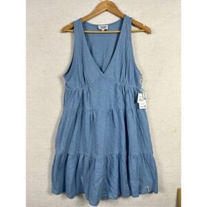 Known Supply Evelyn Dress Powder Blue Size M Organic Cotton Sleeveless NWT